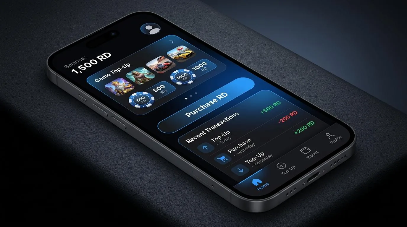 Screenshot topup game RD di Royal81 — chip & koin emas